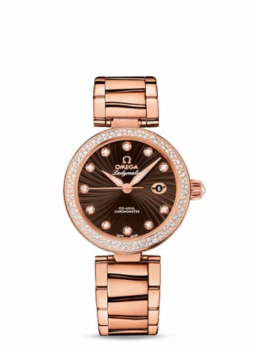 Omega LadyMatic Co-Axial 34 Red Gold / Diamond / Brown / Bracelet 425.65.34.20.63.002 (42565342063002)